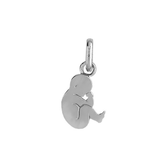 Pendentif foetus Or 18 carats gris