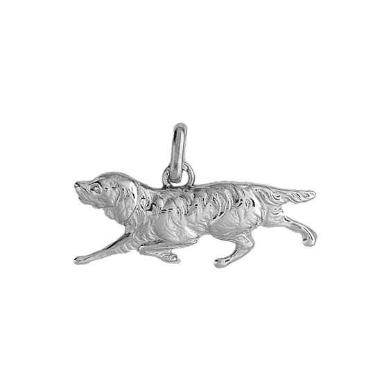 Pendentif chien de chasse Or 18 carats gris - 12 MM - La Petite Française