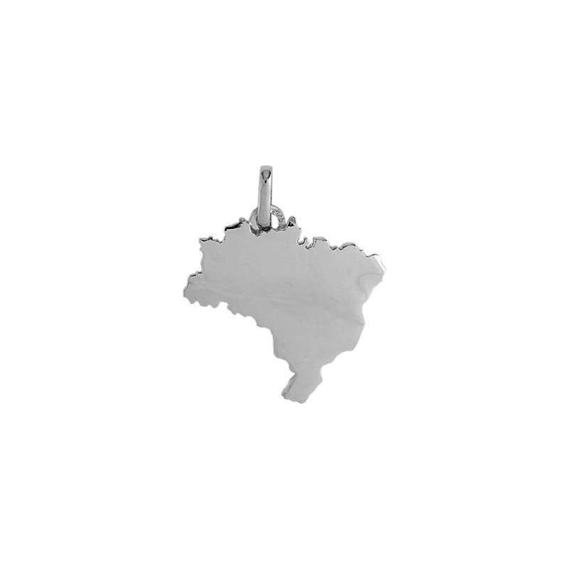 Pendentif carte Brésil Or 18 carats gris - La Petite Française