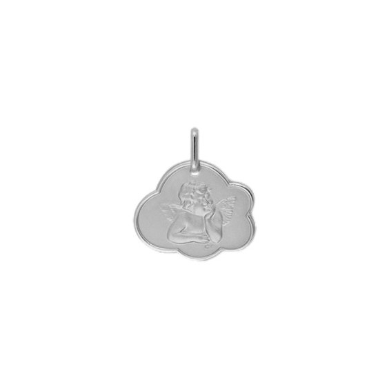 Médaille ange de Raphaël nuage Or 18 carats gris - La Petite Française