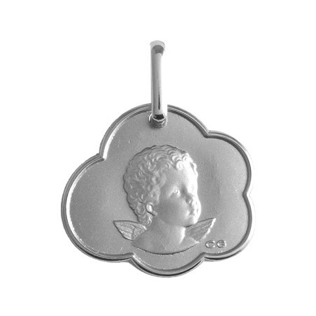 Médaille ange nuage Or 18 carats gris - La Petite Française