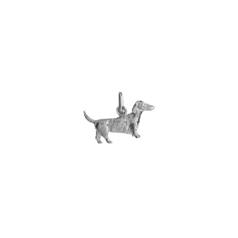 Pendentif chien Teckel Or 18 carats gris - 13 MM - La Petite Française