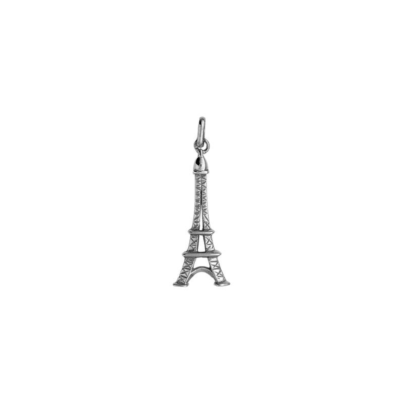 Pendentif tour Eiffel Or 18 carats gris - 35 MM - La Petite Française