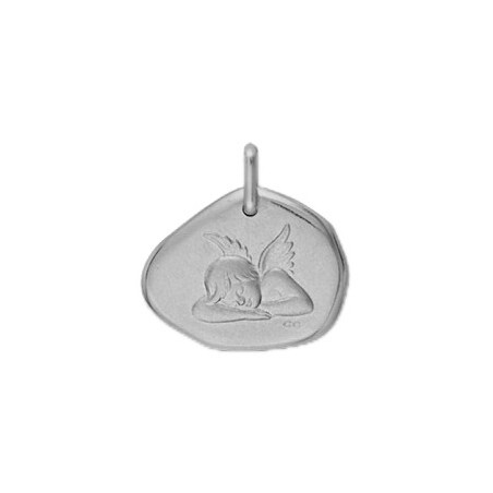 Médaille ange endormi Or 9 carats gris - La Petite Française