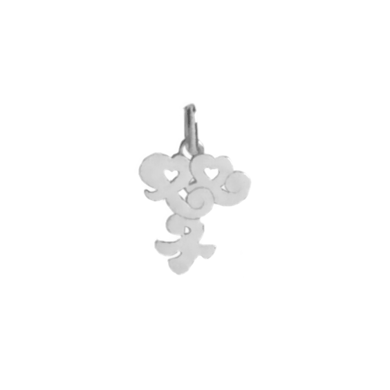 Pendentif idéogramme chinois gémeaux Or 9 carats gris - La Petite Française
