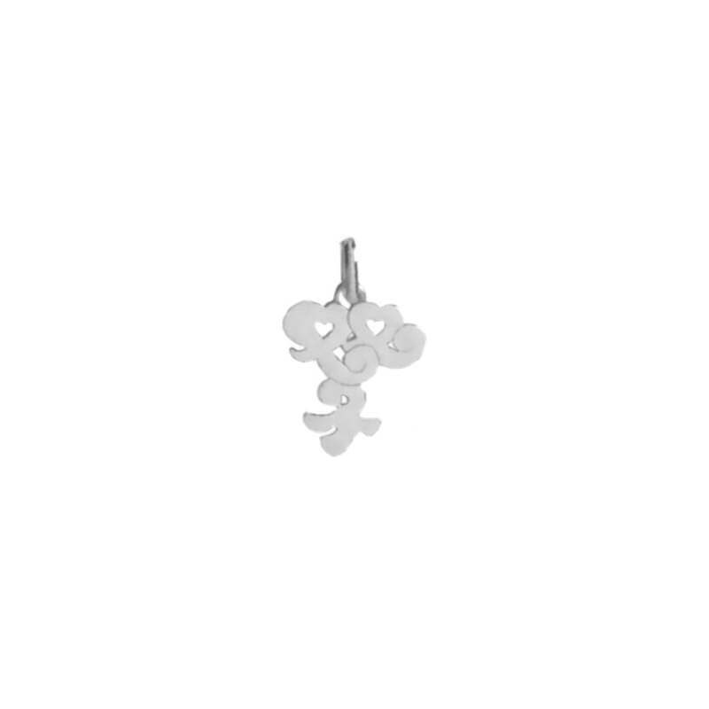 Pendentif idéogramme chinois gémeaux Or 9 carats gris - La Petite Française
