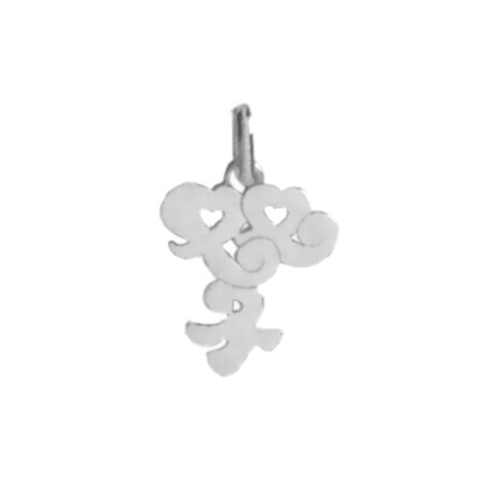 Pendentif idéogramme chinois gémeaux Or 9 carats gris - La Petite Française