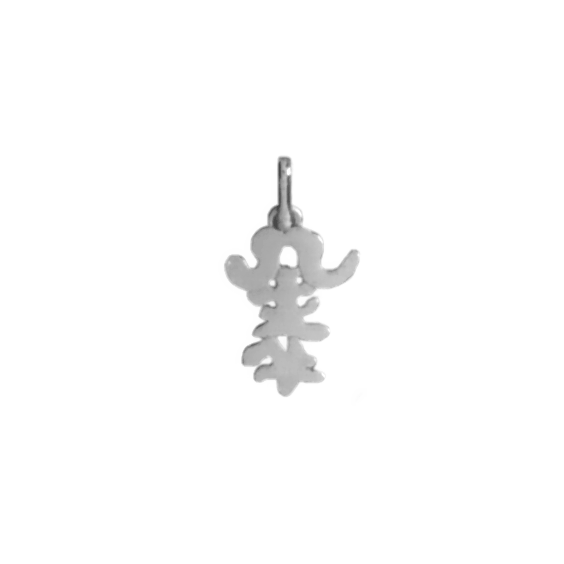 Pendentif idéogramme chinois taureau Or 9 carats gris - La Petite Française