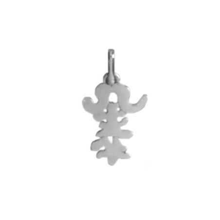 Pendentif idéogramme chinois taureau Or 9 carats gris - La Petite Française