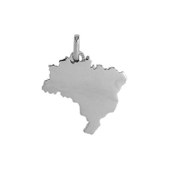 Pendentif carte Brésil Or 9 carats gris - La Petite Française