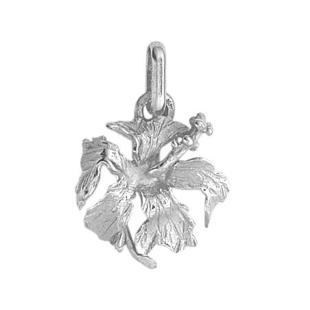 Pendentif hibiscus Or 9 carats gris - La Petite Française