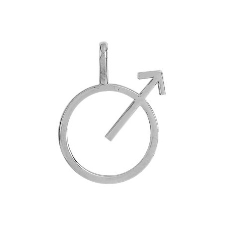 Pendentif symbole masculin or 9 carats gris - La Petite Française