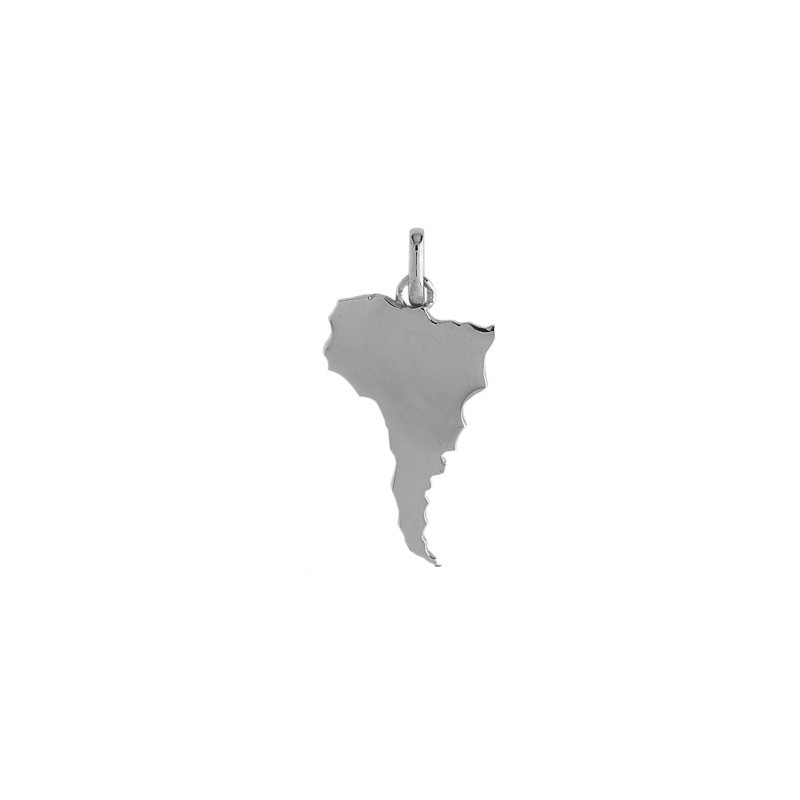 Pendentif carte Amérique Latine Or 9 carats gris - La Petite Française