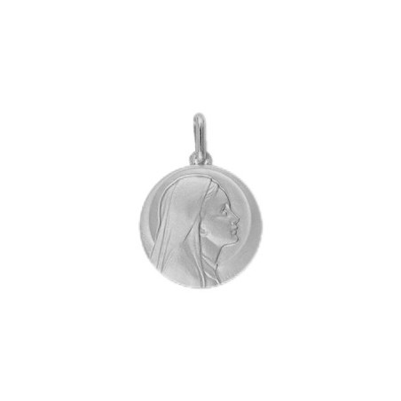 Médaille Sainte-Vierge - 12 mm - Or 9 carats gris - La Petite Française