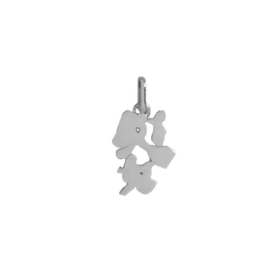 Pendentif idéogramme chinois vierge Or 9 carats gris - La Petite Française