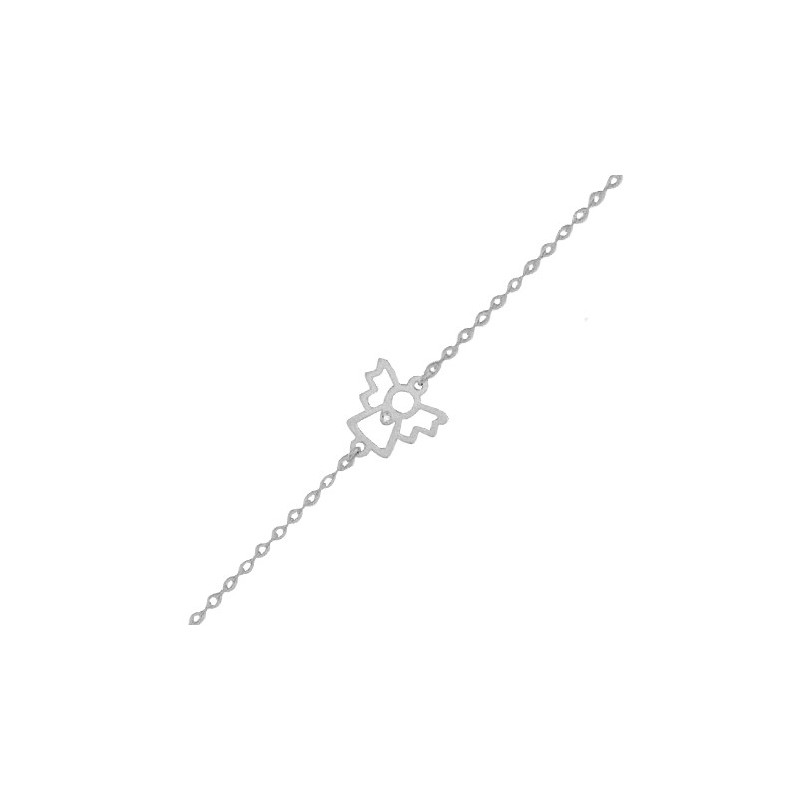 Bracelet ange découpé diamant en Or 9 carats gris - La Petite Française