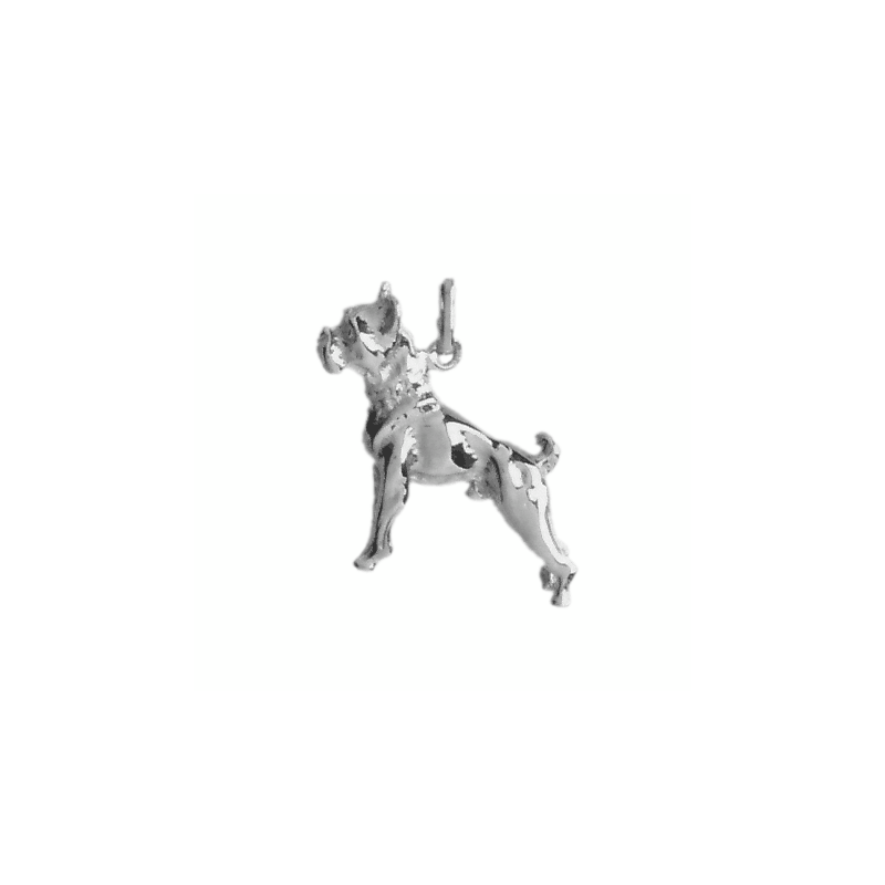 Pendentif chien Boxer Or 9 carats gris - 23 MM - La Petite Française
