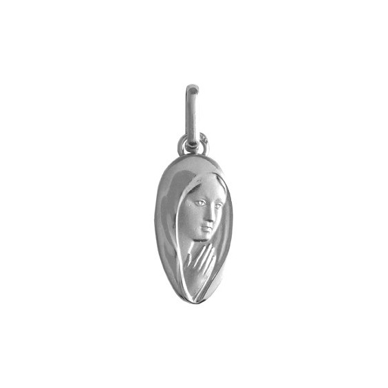 Médaille Sainte-Vierge ovale Or 9 carats gris - La Petite Française