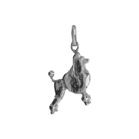 Pendentif chien Caniche Royal Or 9 carats gris - 25 MM - La Petite Française