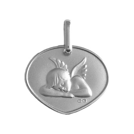 Médaille triangle ange Or 9 carats gris - La Petite Française