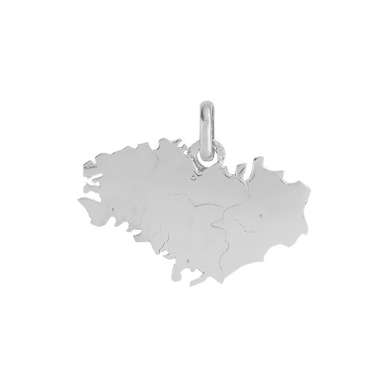 Pendentif carte Bretagne Or 9 carats gris - La Petite Française