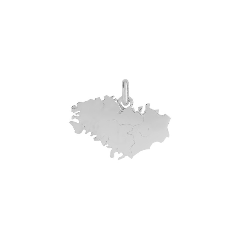 Pendentif carte Bretagne Or 9 carats gris - La Petite Française