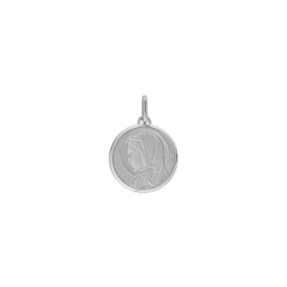 Médaille Sainte-Vierge - 16 mm - Or 9 carats gris - La Petite Française