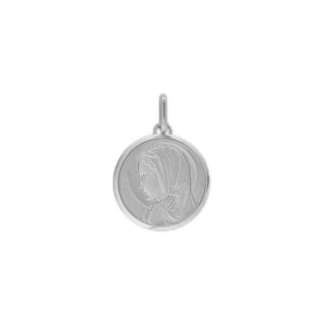 Médaille Sainte-Vierge - 16 mm - Or 9 carats gris - La Petite Française