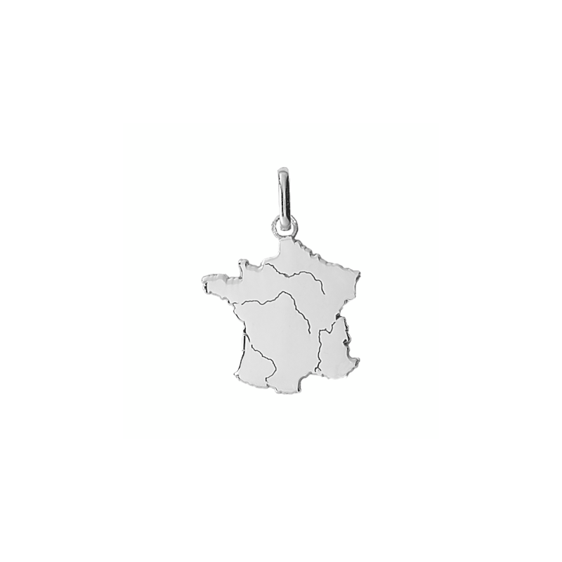 Pendentif carte de France Or 9 carats gris - La Petite Française