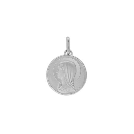 Médaille Sainte-Vierge - 15 mm - Or 9 carats gris - La Petite Française
