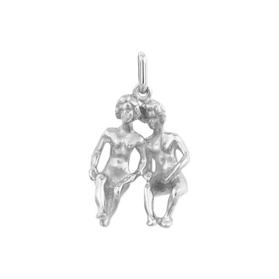 Pendentif gémeaux Or 9 carats gris - La Petite Française
