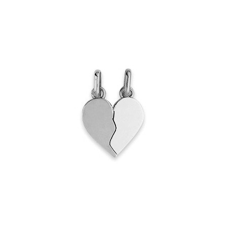 Pendentif coeur sécable Or 9 carats gris  - 20 MM - La Petite Française