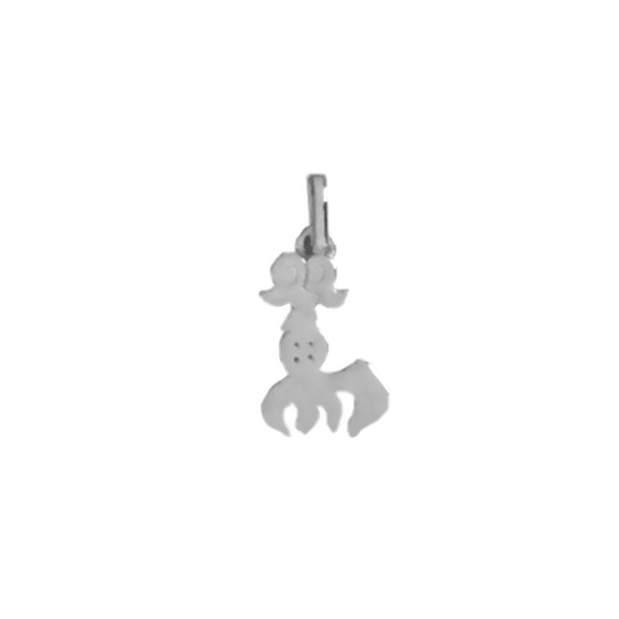 Pendentif idéogramme chinois poisson Or 9 carats gris - La Petite Française