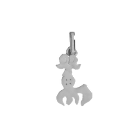Pendentif idéogramme chinois poisson Or 9 carats gris - La Petite Française