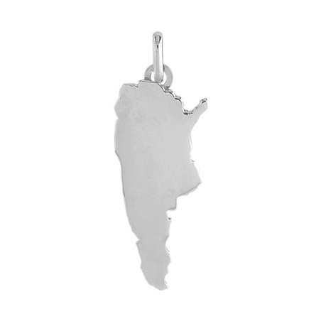 Pendentif carte Argentine Or 9 carats gris - La Petite Française