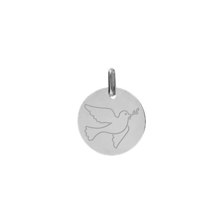 Médaille colombe de la paix Or 9 carats gris - La Petite Française