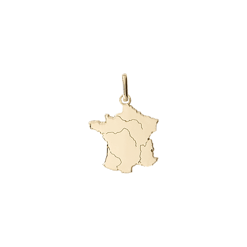 Pendentif carte de France Or 9 carats jaune - La Petite Française