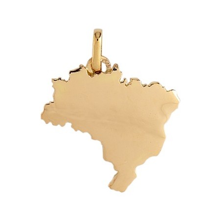 Pendentif carte Brésil Or 9 carats jaune - La Petite Française