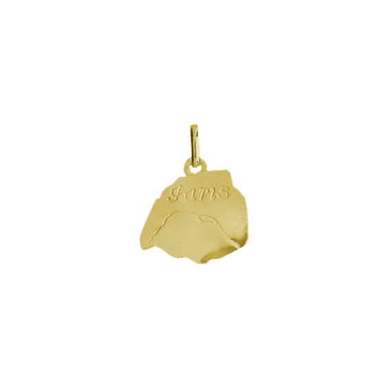 Pendentif carte de Paris Or 9 carats jaune - La Petite Française