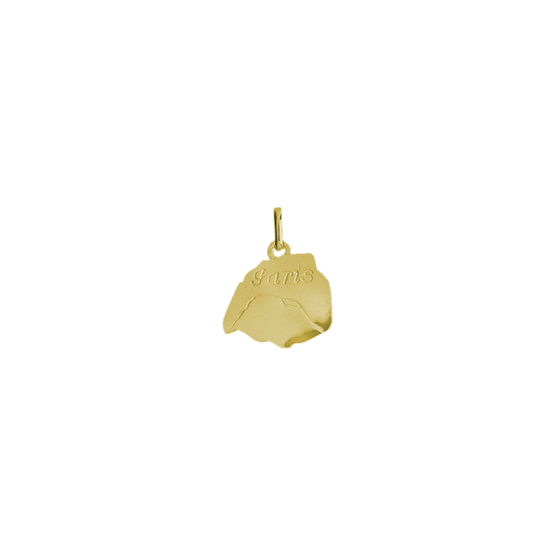 Pendentif carte de Paris Or 9 carats jaune - La Petite Française