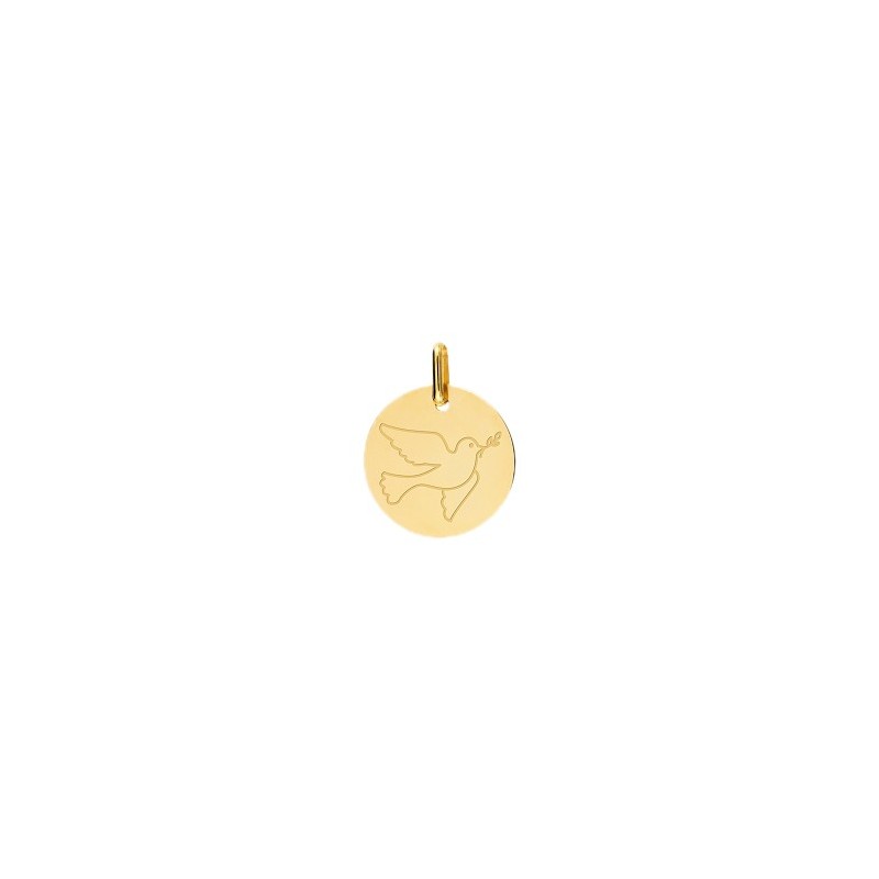 Médaille colombe de la paix Or 9 carats jaune - La Petite Française
