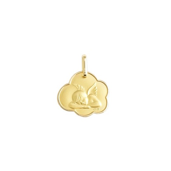 Médaille ange nuage or 9 carats jaune - La Petite Française