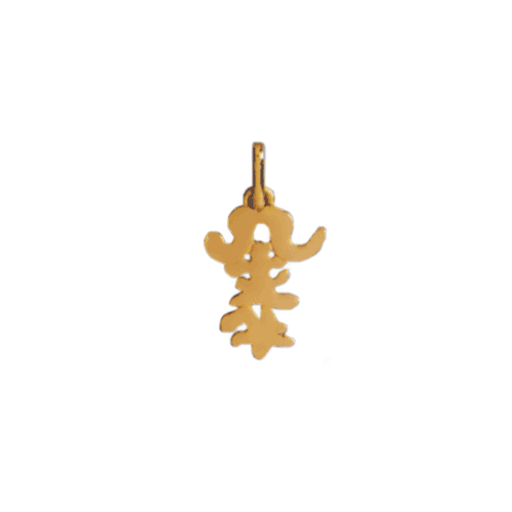 Pendentif idéogramme chinois taureau Or 9 carats jaune - La Petite Française