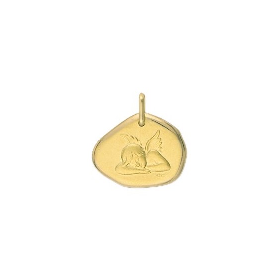 Médaille ange endormi Or 9 carats jaune - La Petite Française