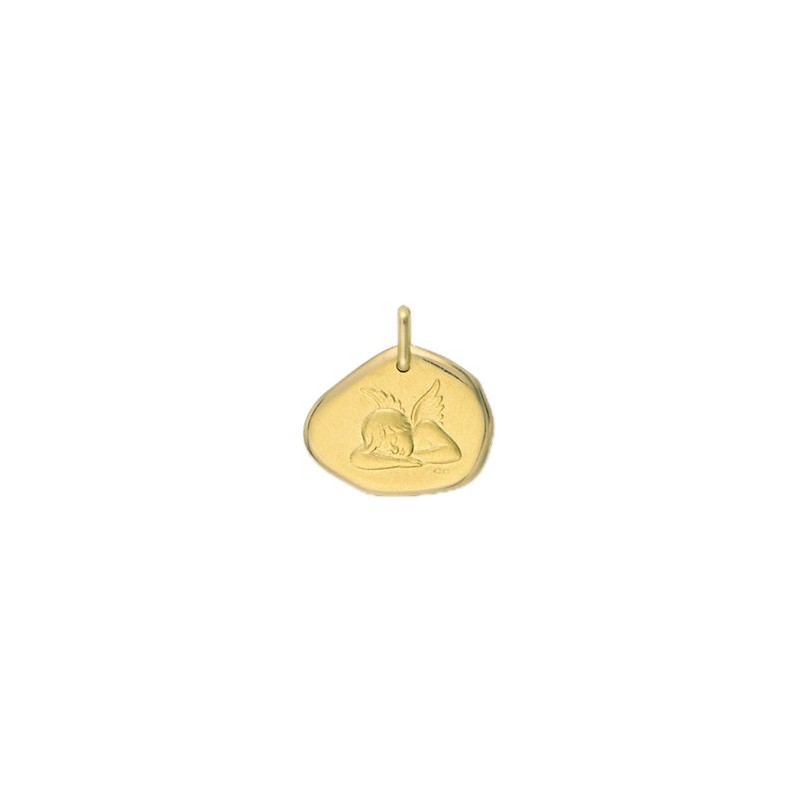Médaille ange endormi Or 9 carats jaune - La Petite Française