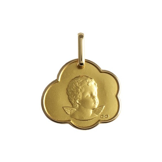 Médaille ange nuage Or 9 carats jaune - La Petite Française