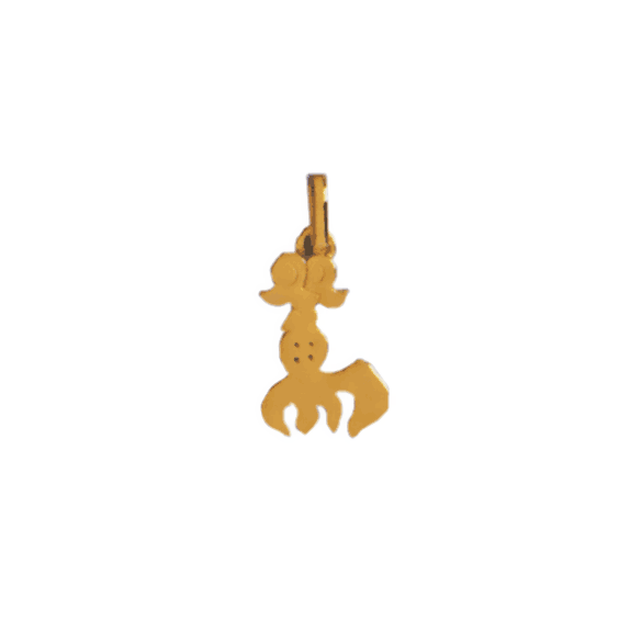 Pendentif idéogramme chinois poisson Or 9 carats jaune - La Petite Française