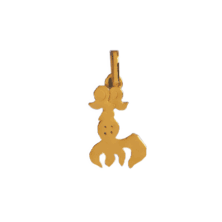 Pendentif idéogramme chinois poisson Or 9 carats jaune - La Petite Française