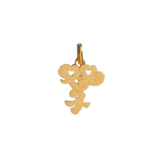 Pendentif idéogramme chinois gémeaux Or 9 carats jaune - La Petite Française
