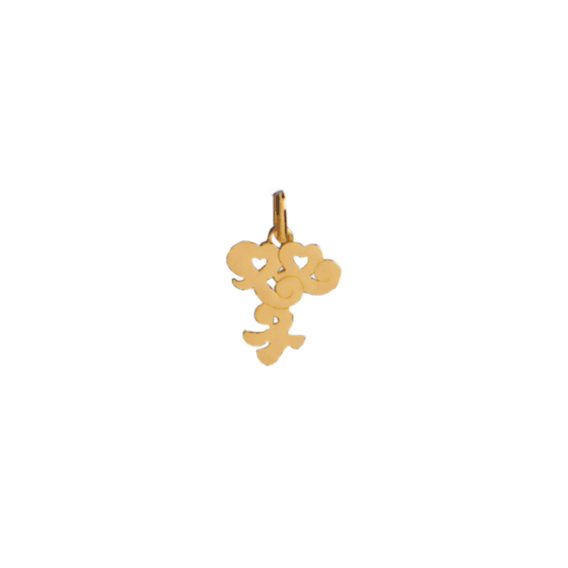 Pendentif idéogramme chinois gémeaux Or 9 carats jaune - La Petite Française